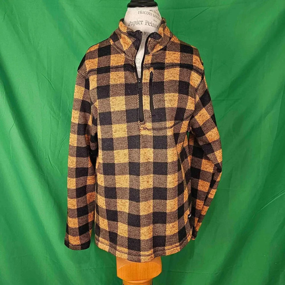 Canadian Weather Gear Mens‎ Orange Black Half Zip Pullover Sweater Large - Picture 1 of 6